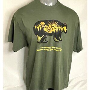 Los Alamos NM Bear Graphic TShirt New XXL Gildan Heavy Cotton Nuclear Glow Humor